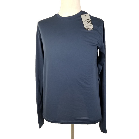 Solaris Active Shirt Mens Medium Long Sleeve Moisture Wicking Athletic Tee - Picture 1 of 15